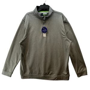 TaylorByrd Mens Size XXL Heather Grey Half Zip Active Fleece Long Sleeve